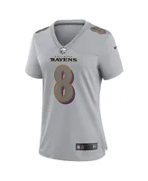 Women's Nike Lamar Jackson Gray Baltimore Ravens Atmosphere Fashion Game Jersey