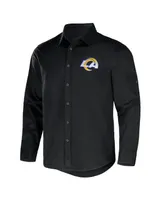 Men's Nfl x Darius Rucker Collection by Fanatics Black Los Angeles Rams Convertible Twill Long Sleeve Button-Up Shirt