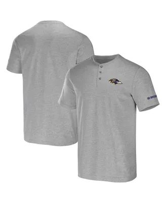 Men's Nfl x Darius Rucker Collection by Fanatics Heather Gray Baltimore Ravens Henley T-shirt