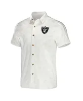 Men's Nfl x Darius Rucker Collection by Fanatics White Las Vegas Raiders Woven Button-Up T-shirt