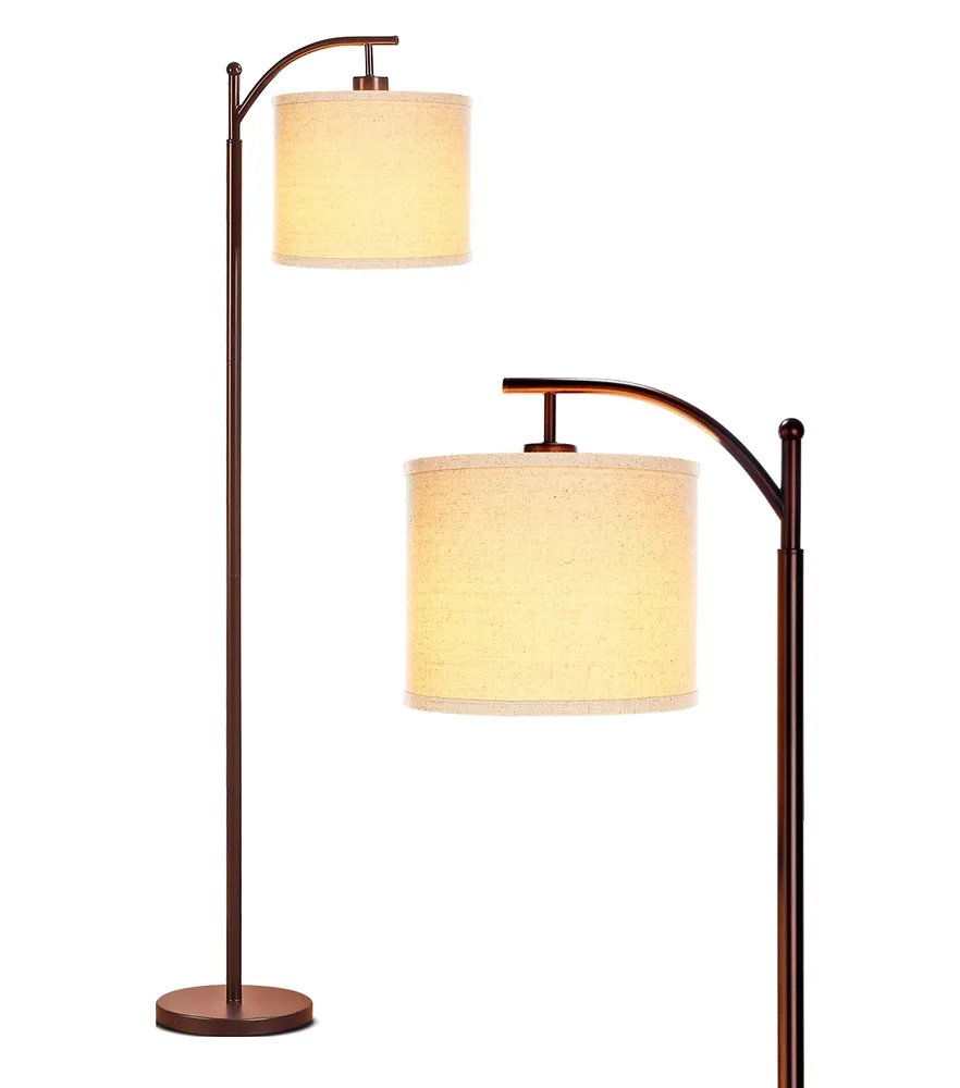 Brightech Montage Led Arc Standing Floor Lamp with Hanging Drum Shade