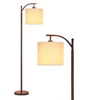 Brightech Montage Led Arc Standing Floor Lamp with Hanging Drum Shade