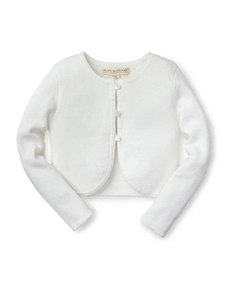 Hope & Henry Baby Girls Cropped Curved Hem Cardigan