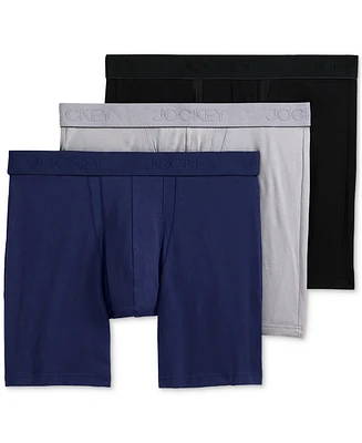 Jockey Men's Chafe Proof Pouch Cotton Stretch 7" Boxer Brief - 3 Pack