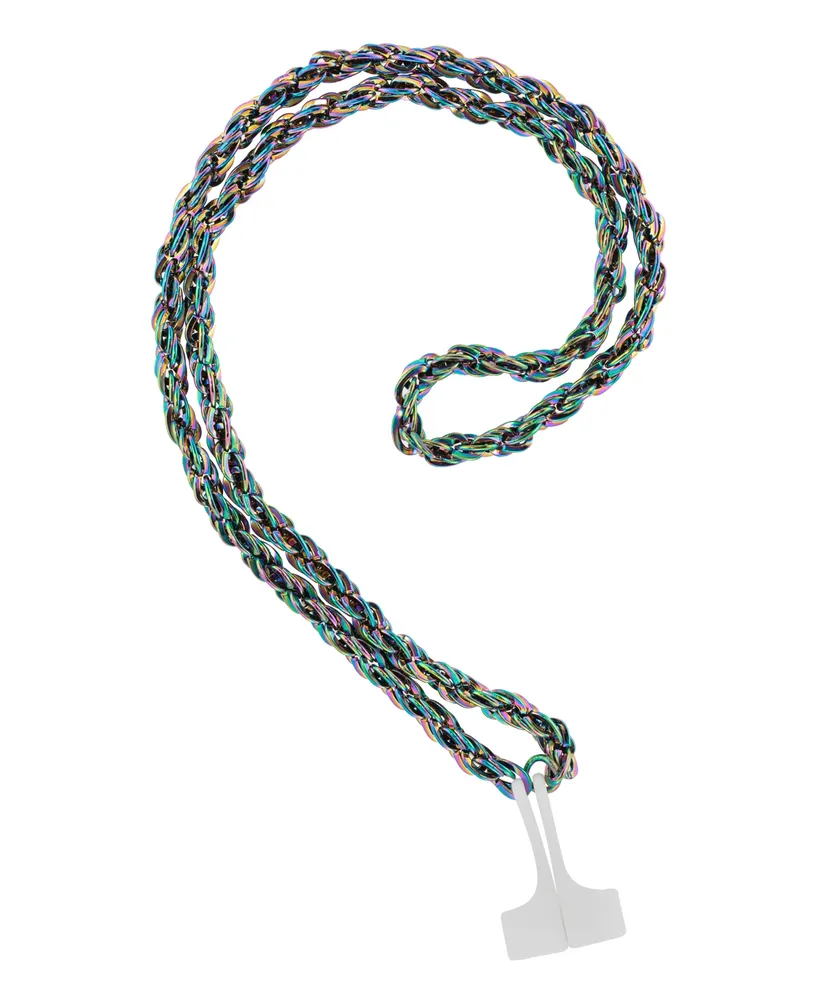 Steve Madden Women's Rainbow Alloy Chain Compatible with Apple AirPods and AirPods Pro