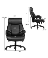 Costway Big & Tall 500lb Massage Office Chair Executive Pu Leather