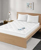 Madison Park Quiet Nights Quilted Diamond Down Alternative Waterproof 300 Thread Count Cotton Sateen Mattress Pad