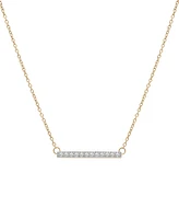 Wrapped Diamond Bar Pendant Necklace (1/6 ct. t.w.) in 14k White Gold or 14K Yellow Gold, 18" + 2" extender, Created for Macy's