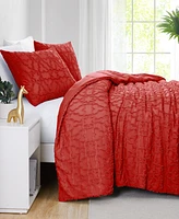 Southshore Fine Linens Stella Clipped Jacquard 3-Pc. Comforter Set