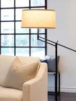 Brightech Ava 61" Led Modern Standing Floor Lamp with Fabric Drum Shade