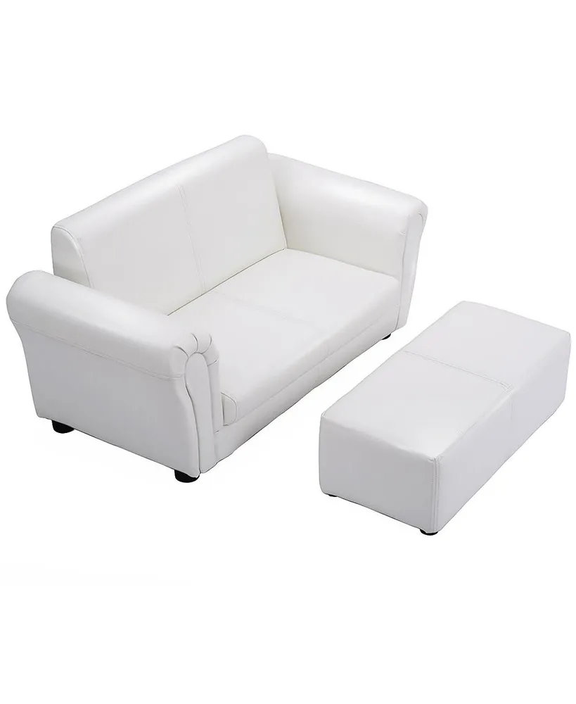 Costway White Kids Sofa Armrest Chair Couch Lounge Birthday Gift