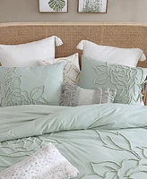 Peri Home Chenille Rose Green 3 Piece Comforter Set