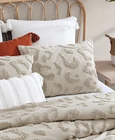 Peri Home Chenille Leopard Linen 3 Piece Comforter Set