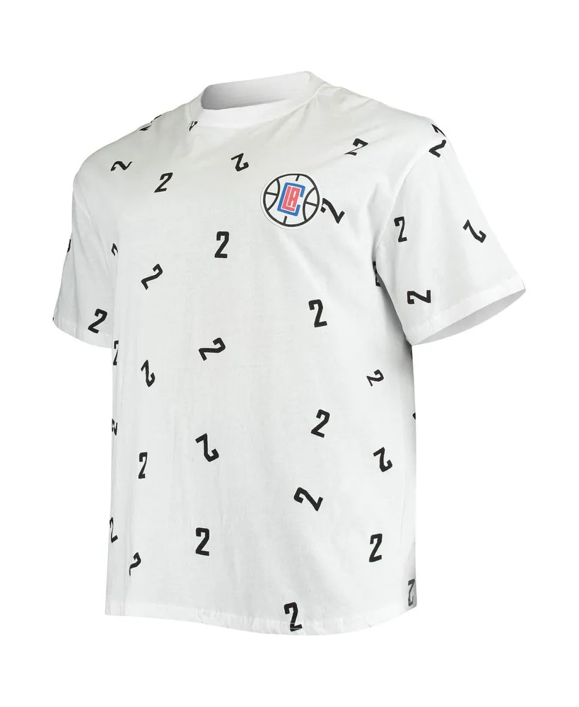 Men's Fanatics Kawhi Leonard White La Clippers Big and Tall Allover Name and Number T-shirt