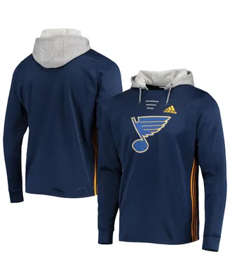Men's adidas Navy St. Louis Blues Skate Lace Aeroready Pullover Hoodie
