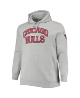 Men's Mitchell & Ness Dennis Rodman Heathered Gray Chicago Bulls Big and Tall Name Number Pullover Hoodie