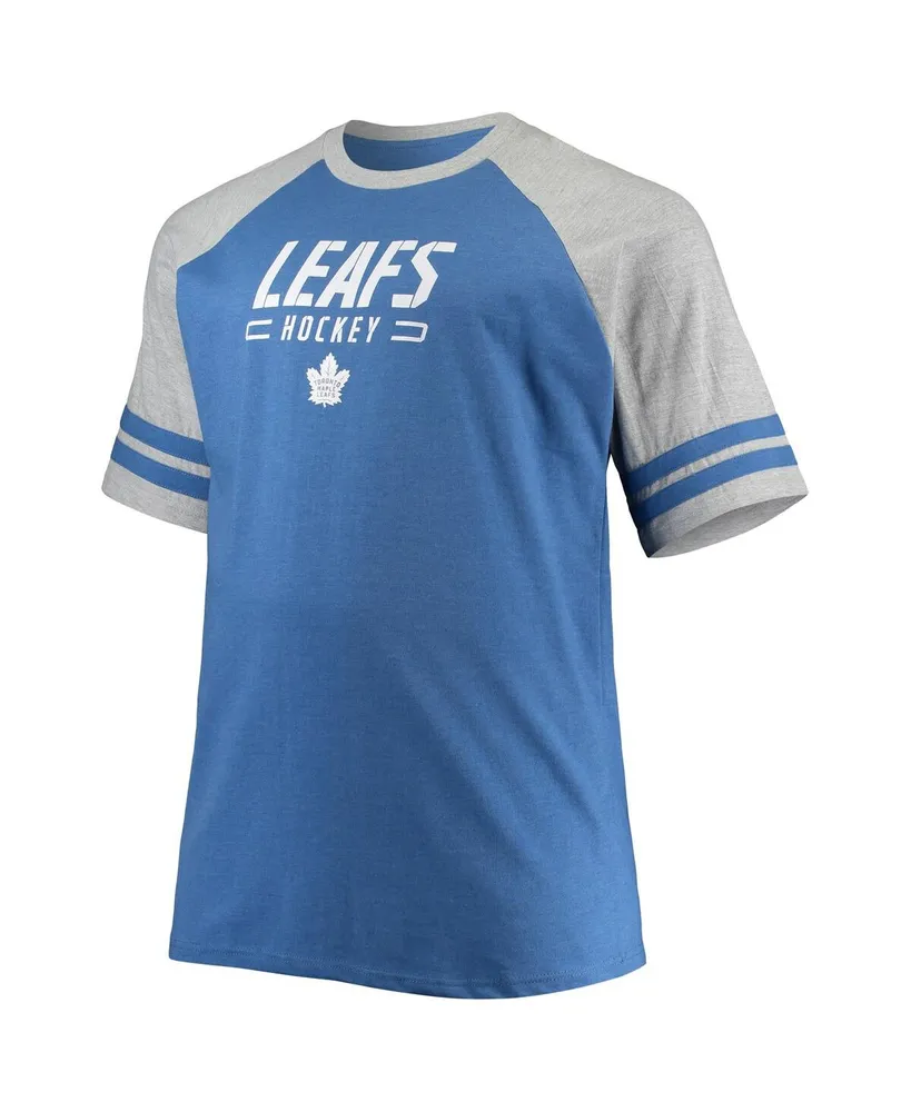 Men's Heathered Blue Toronto Maple Leafs Big and Tall Raglan T-shirt