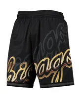 Men's Mitchell & Ness Black Chicago Bulls Big Face 4.0 Fashion Shorts