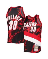 Men's Mitchell & Ness Rasheed Wallace Black Portland Trail Blazers 1999-00 Hardwood Classics Marble Swingman Jersey