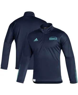Men's adidas Deep Sea Blue Seattle Kraken Quarter-Zip Jacket