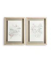 Laura Ashley Elderwood Framed Floating Canvas Wall Art, Set of 2