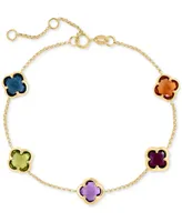 Effy Multi-Gemstone Clover Link Bracelet (6-3/4 ct. t.w.) in 14k Gold