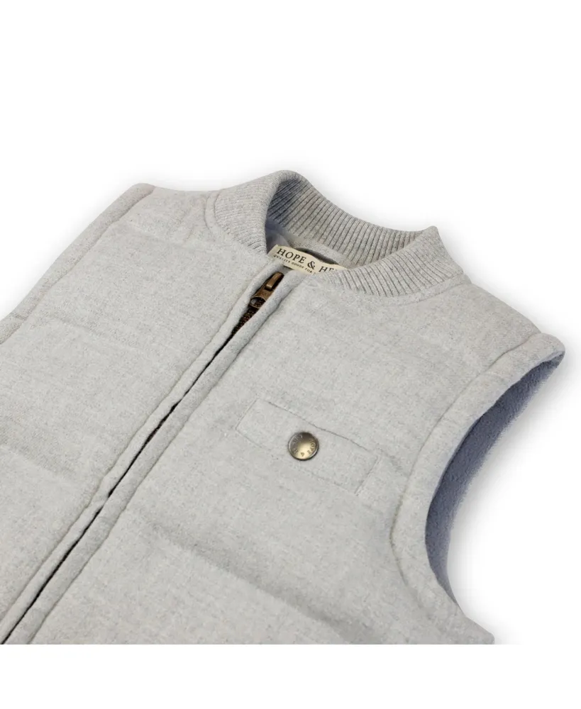 Hope & Henry Boys Quilted Flannel Puffer Vest