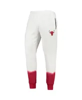 Men's Oatmeal Chicago Bulls Double Dribble Tie-Dye Fleece Jogger Pants