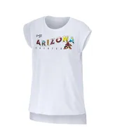 Women's Wear by Erin Andrews White Arizona Coyotes Greetings From Muscle T-shirt