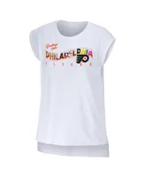 Women's Wear by Erin Andrews White Philadelphia Flyers Greetings From Muscle T-shirt