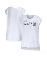 Women's Wear by Erin Andrews White Seattle Kraken Greetings From Muscle T-shirt