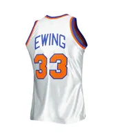 Men's Mitchell & Ness Patrick Ewing Platinum New York Knicks 1985-86 Hardwood Classics 75th Anniversary Swingman Jersey