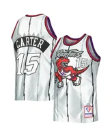 Men's Mitchell & Ness Vince Carter Platinum Toronto Raptors 1998-99 Hardwood Classics 75th Anniversary Swingman Jersey