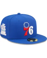 Men's New Era Royal Philadelphia 76ers 3x Nba Finals Champions Pop Sweat 59FIFTY Fitted Hat