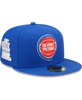 Men's New Era Blue Detroit Pistons 3x Nba Finals Champions Pop Sweat 59FIFTY Fitted Hat