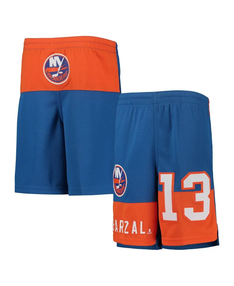 Youth Boys Mathew Barzal Royal New York Islanders Pandemonium Name and Number Shorts