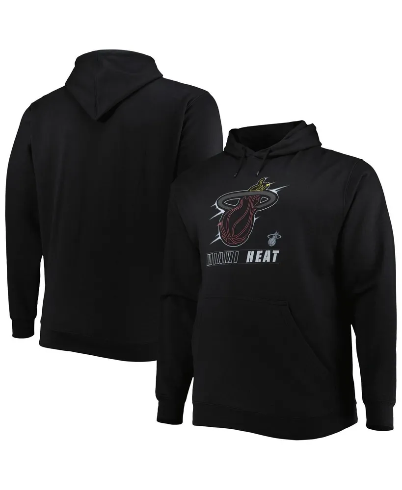 Men's Black Miami Heat Big and Tall Heart Soul Pullover Hoodie