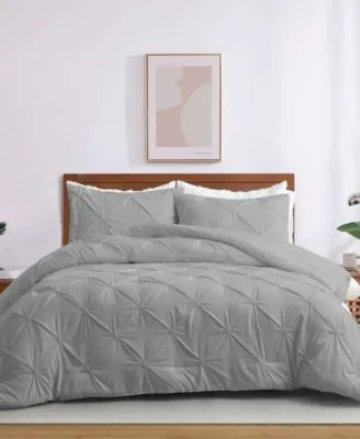 Unikome 3 Piece Pinch Pleated Down Alternative Comforter Set Collection