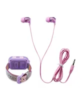 Playzoom Kid's Purple Gradient Glitter Silicone Strap Touchscreen Smart Watch 42mm with Earbuds Gift Set