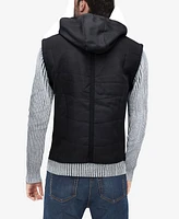 X-Ray Men's Canvas Flap Pocket Full Zip Sweater Jacket with Sherpa Hood