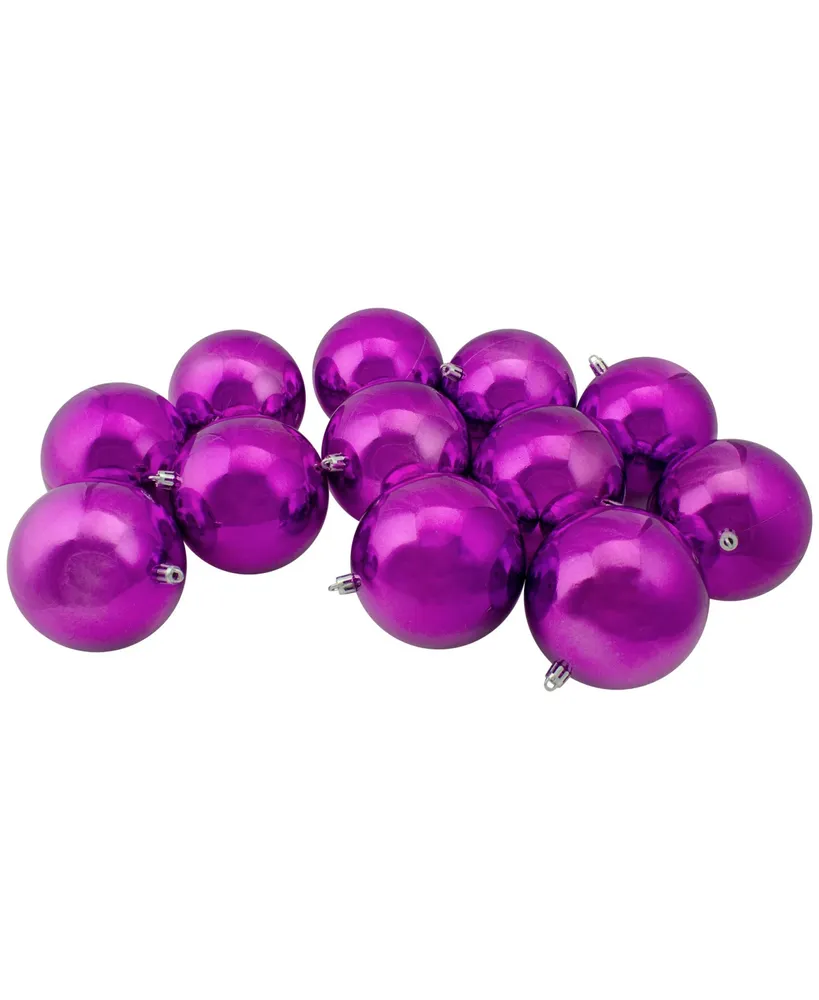 Northlight 12 Count Shatterproof Shiny Christmas Ball Ornaments 100mm Set, 4"