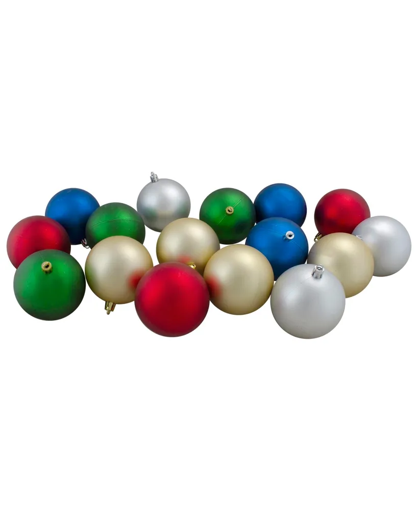 Northlight 60 Count Traditional Shatterproof 2- Finish Christmas Ball Ornaments 60mm Set, 2.5"