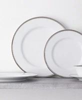 Noritake Whiteridge Platinum Set Of 4 Dinner Plates, 10-1/2"