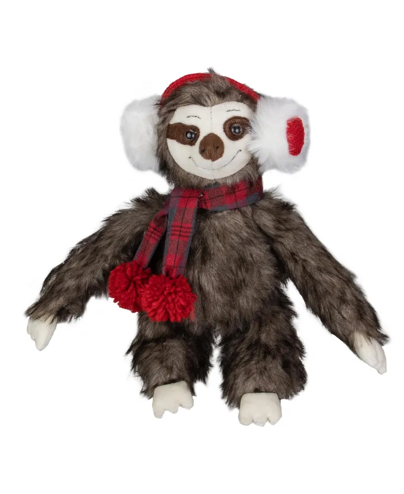 Northlight Plush Sitting Sloth Christmas Tabletop Decoration, 12"