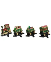 Northlight 4.75" Merry Christmas Train Stocking Holders, Set of 4