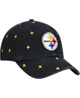 Women's '47 Black, Gold Pittsburgh Steelers Confetti Clean Up Adjustable Hat