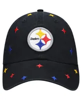 Women's '47 Black Pittsburgh Steelers Multi Confetti Clean Up Adjustable Hat