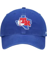 Men's '47 Royal Texas Rangers Team Logo Cooperstown Collection Clean Up Adjustable Hat