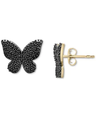 Wrapped Diamond Butterfly Stud Earrings (1/6 ct. t.w.) 14k Gold, Created for Macy's (Also Available Black Diamond)