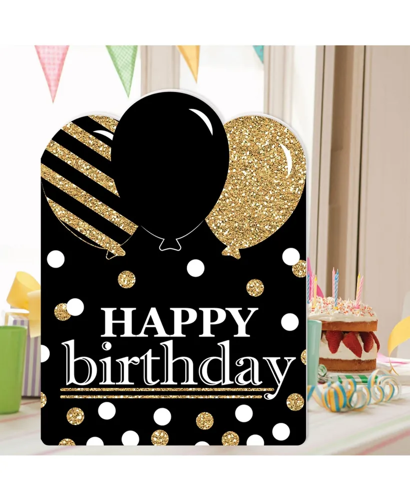 Adult Happy Birthday - Gold - Giant Greeting Card - Big Shaped Jumborific Card